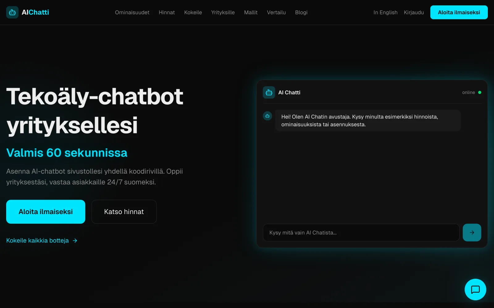 AI Chatti tietokoneella